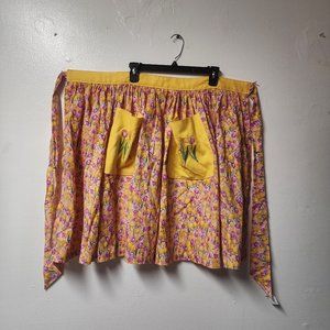 Unbranded Handmade Skirt Apron Deep Yellow Pockets Kitchen
